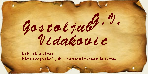 Gostoljub Vidaković vizit kartica